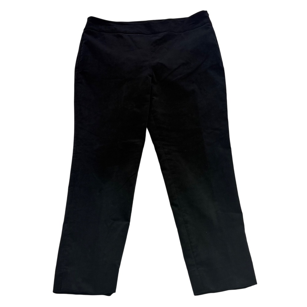 Talbots Chatham Ankle Pants Black Velvet Womens Size 12P Holiday Minimal Capsule